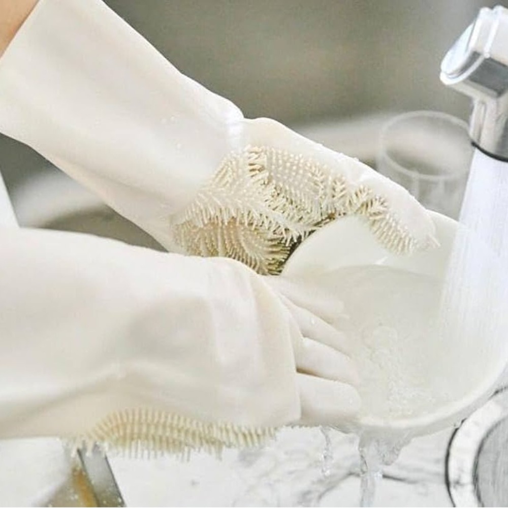 KITINTO Silicone Dishwashing Gloves_Cream/white_NWT